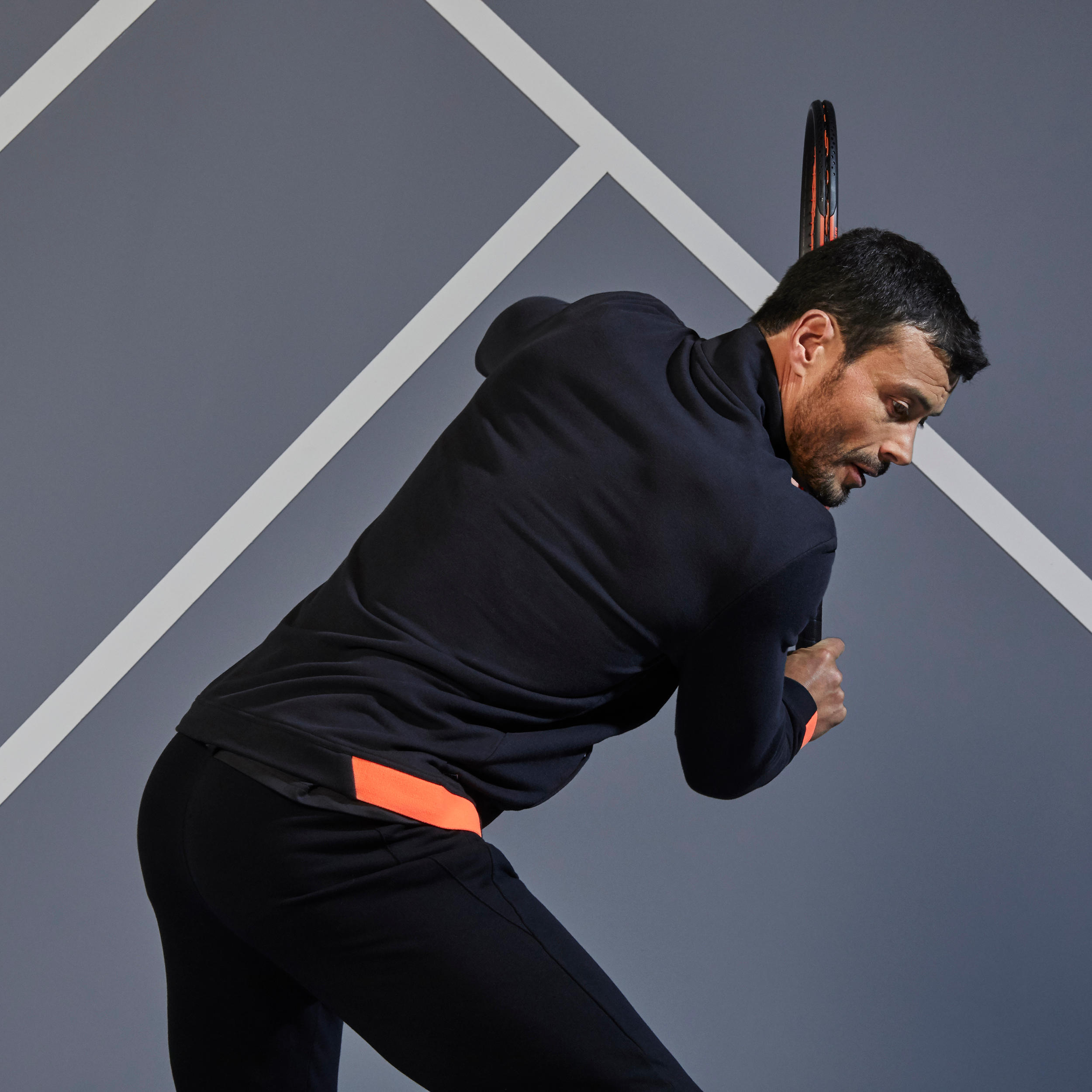 TJA500 Thermal Tennis Jacket - Black/Orange 5/20