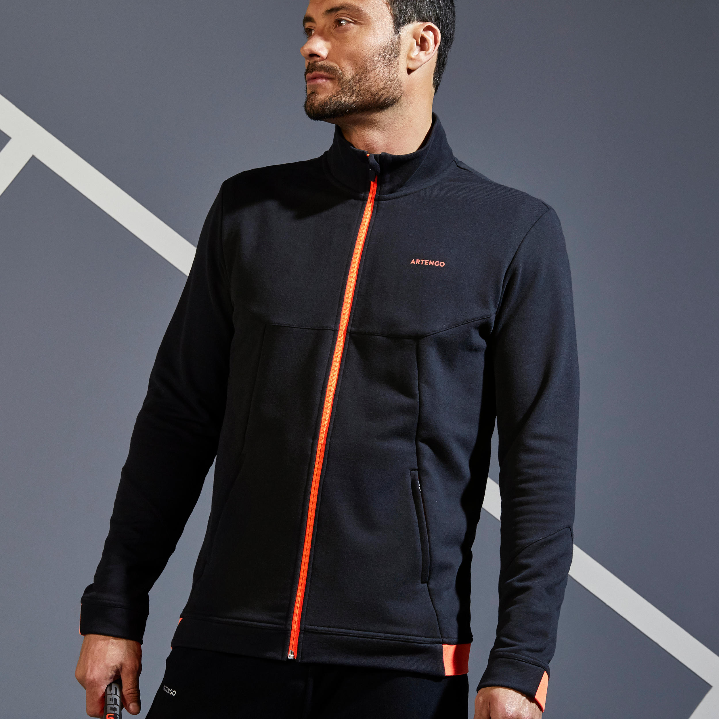 TJA500 Thermal Tennis Jacket - Black/Orange 8/20