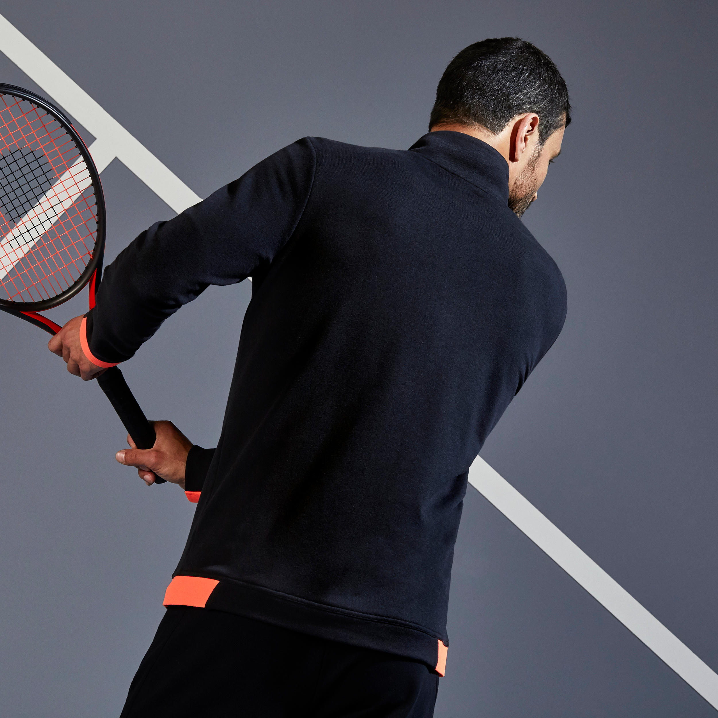 TJA500 Thermal Tennis Jacket - Black/Orange 9/20