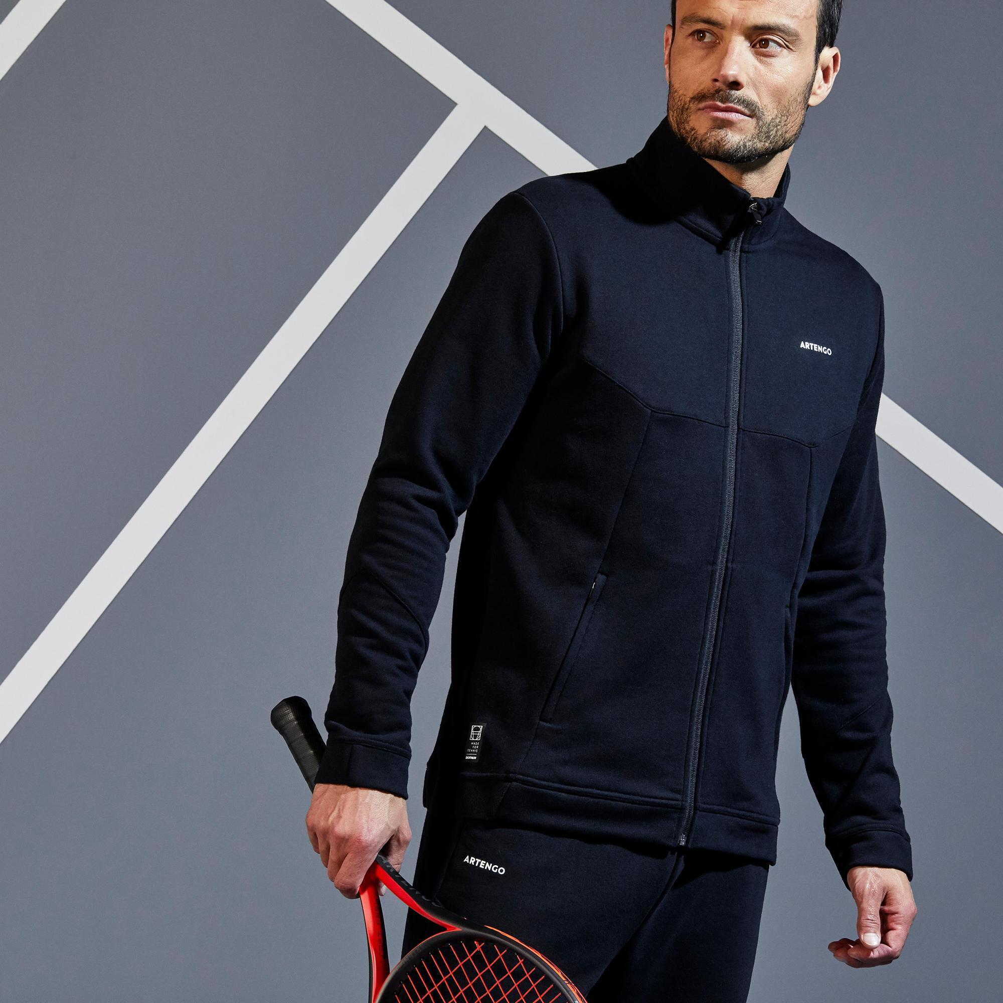Jachetă Călduroasă Tenis TJA500 Negru Bărbați ARTENGO