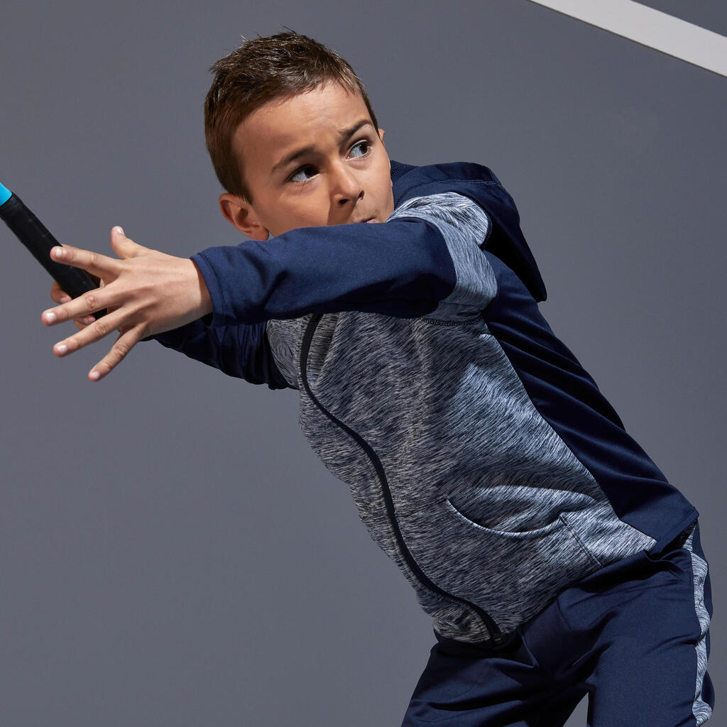 Trainingsjacke warm 500 Kinder marineblau