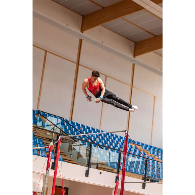 МЪЖКО ТРИКО ЗА СПОРТНА ГИМНАСТИКА 500, ЧЕРВЕНО/ЧЕРНО DOMYOS - Decathlon