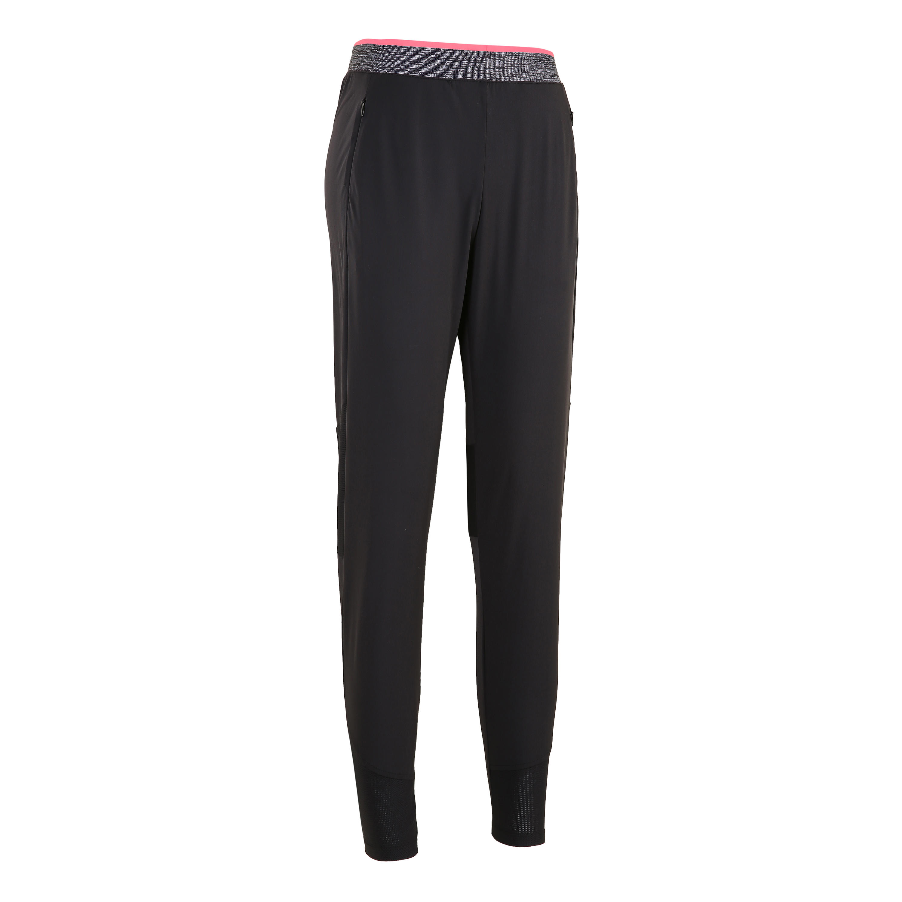 Women's Fitness Cardio Leggings with Phone Pocket - Black/Grey Print DOMYOS  | Decathlon