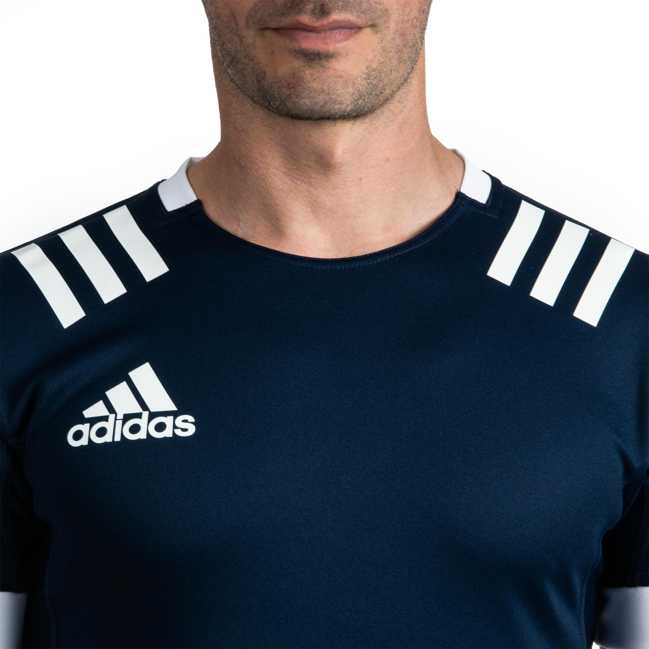 ADIDAS Pánske tričko na rugby Adidas 3S modré L · záber 3