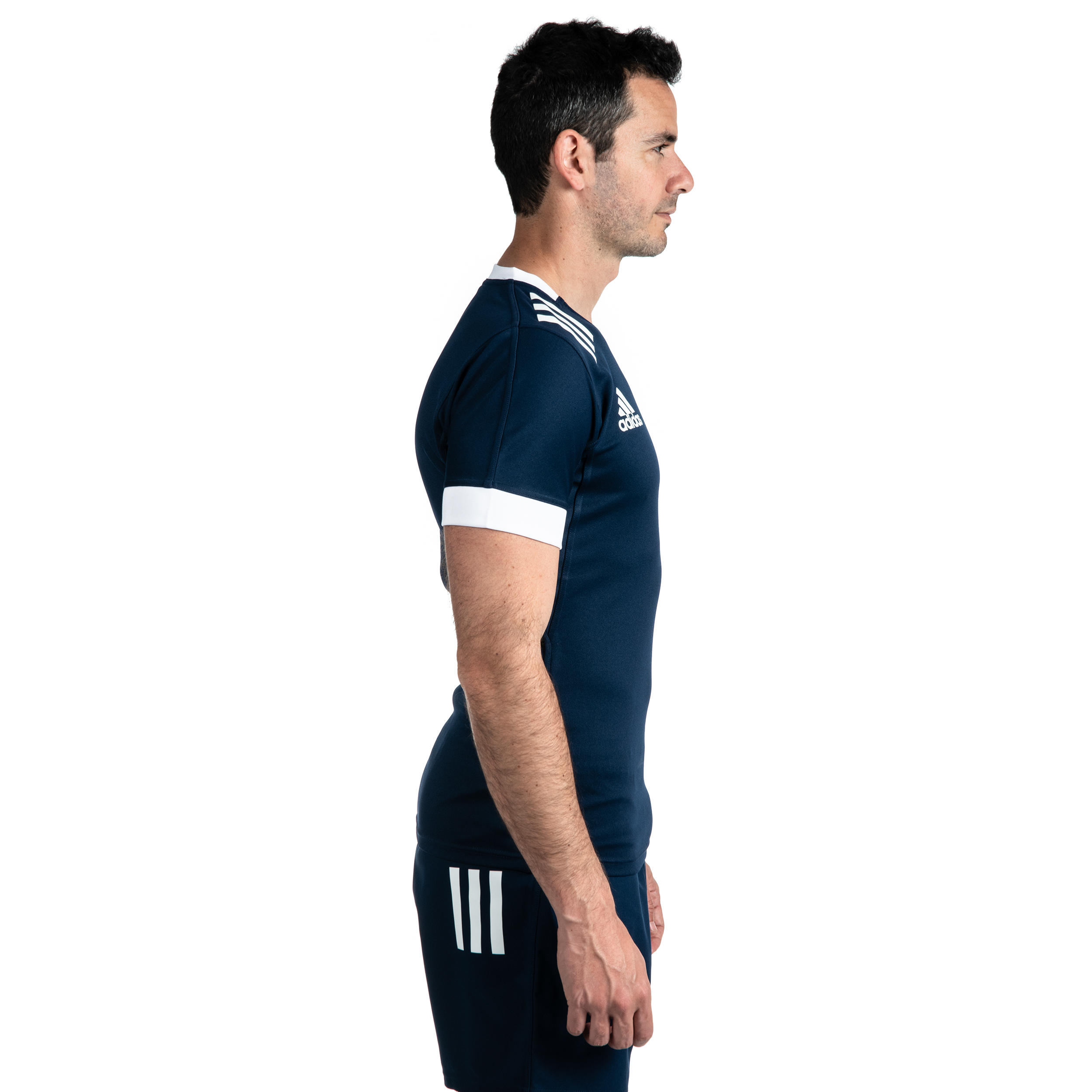 ADIDAS Pánske tričko na rugby Adidas 3S modré L · záber 7
