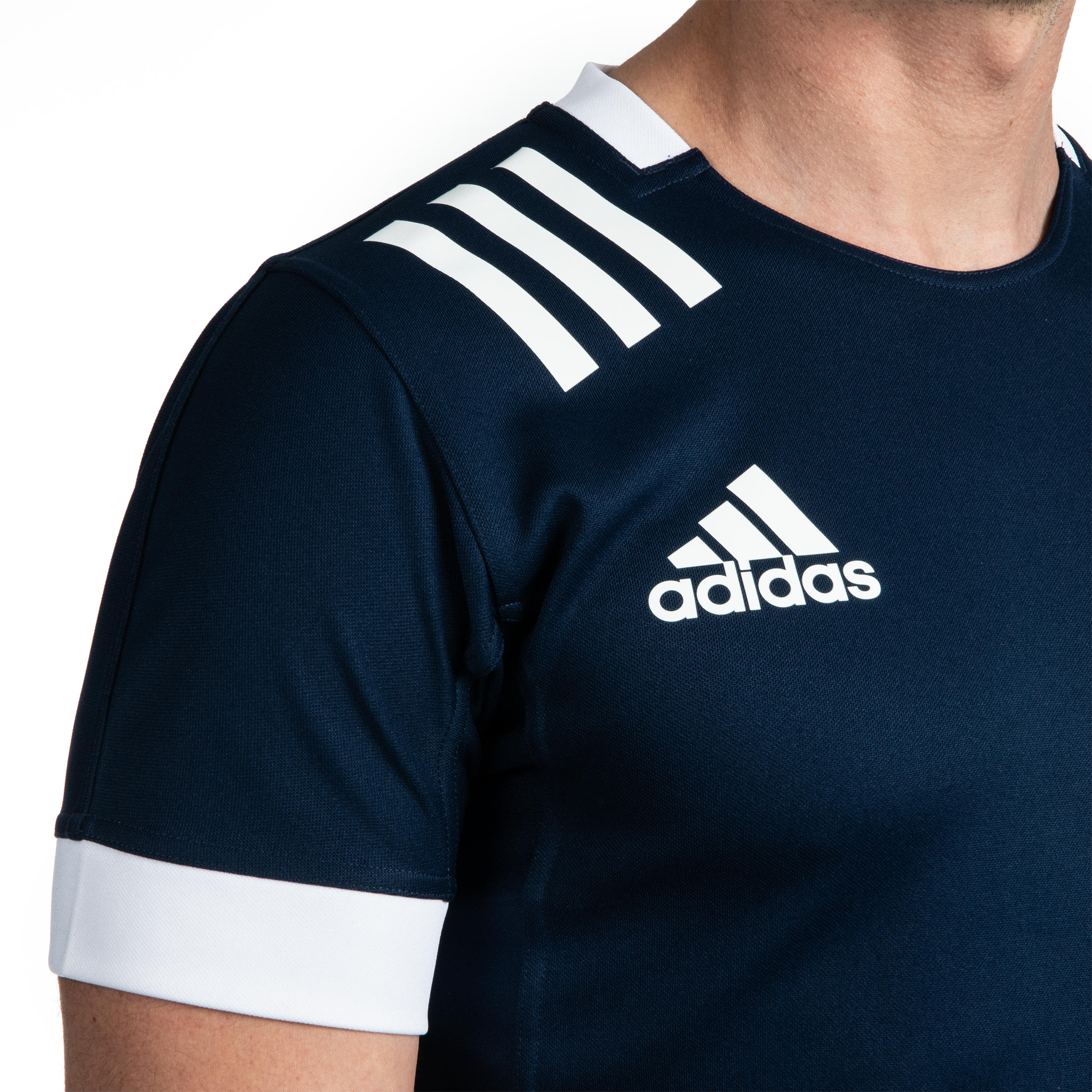 ADIDAS Pánske tričko na rugby Adidas 3S modré L · záber 5