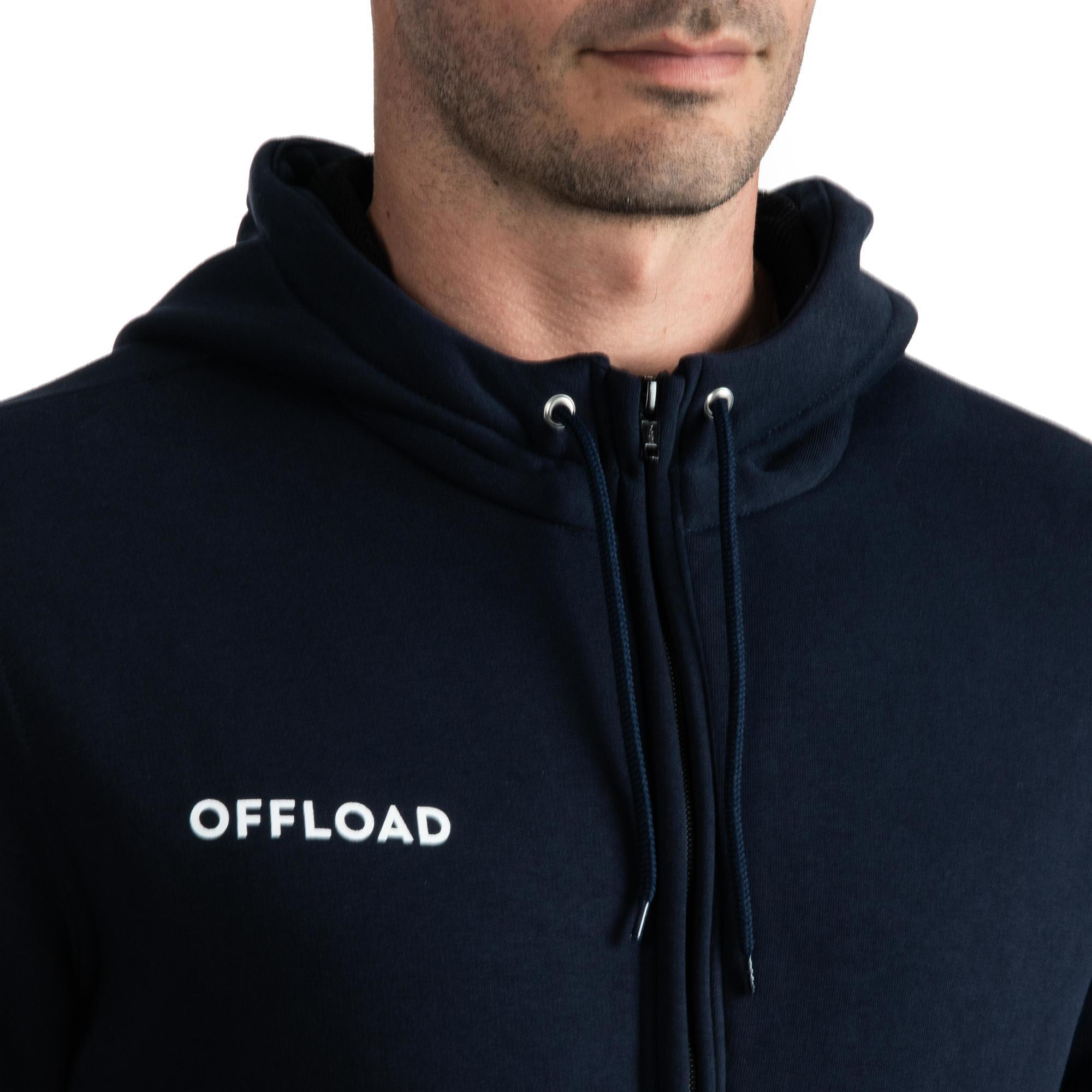 VESTE MOLLETON CLUB ZIP RUGBY R500 ADULTE bleu OFFLOAD Decathlon