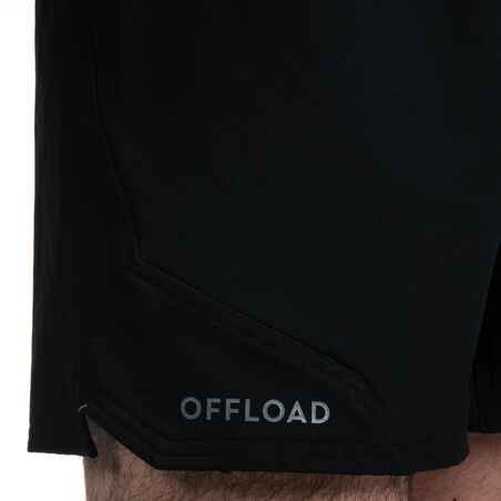 Pantalón corto de Rugby Hombre Offload R500 Negro