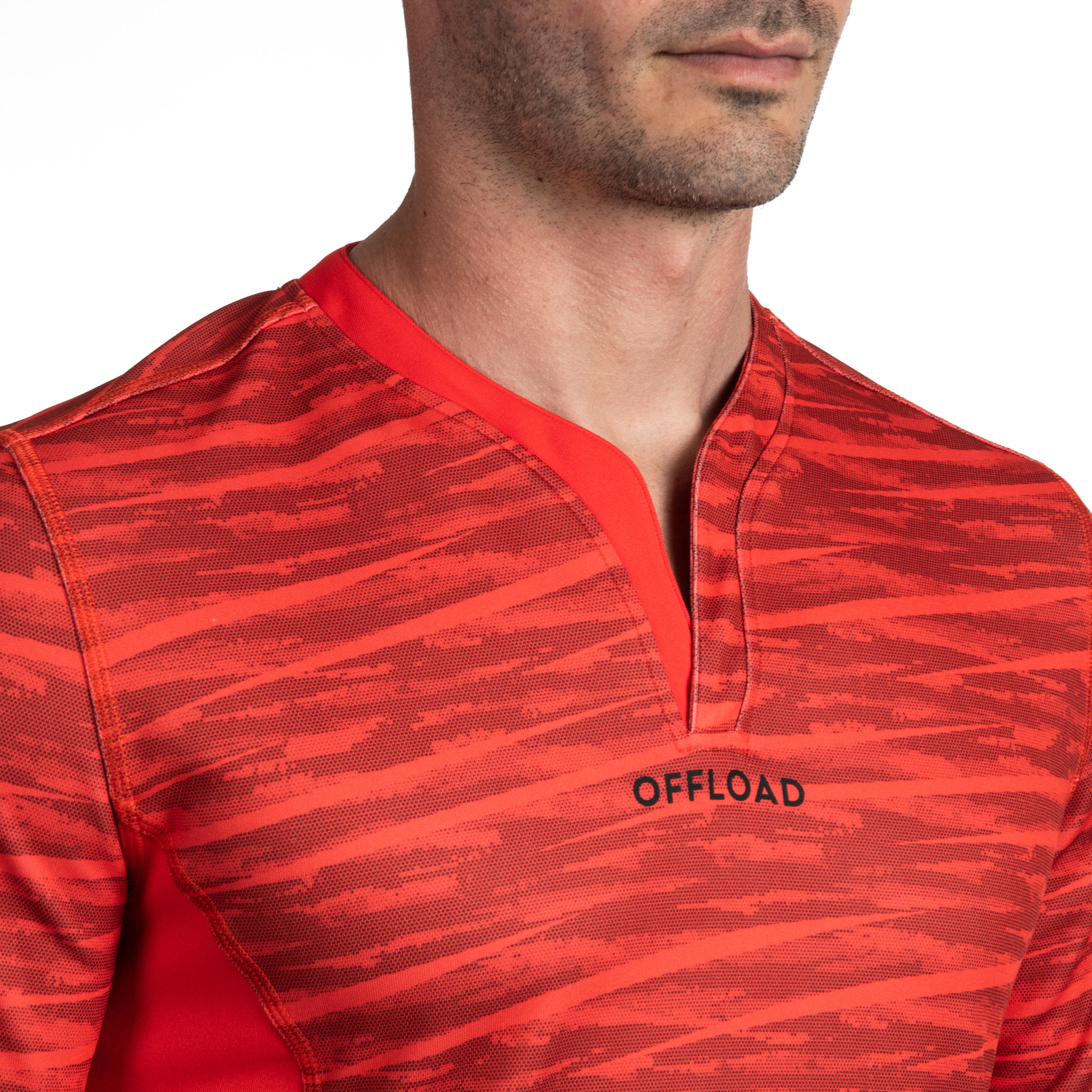 Camisola de Rugby R500 Homem Vermelho 5/16