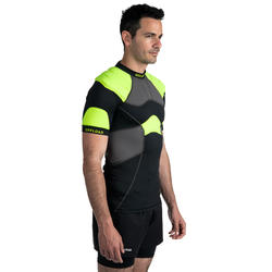 Épaulière rugby homme R500 noire jaune