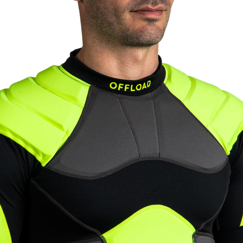 Adult Rugby Shoulder Pads R100 Black/Yellow Decathlon