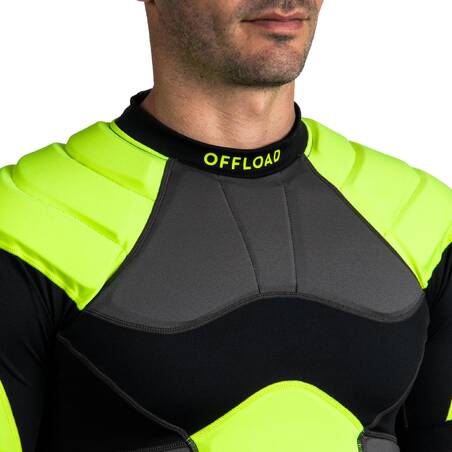 R500 Rugby Shoulder Pads - Black/Yellow