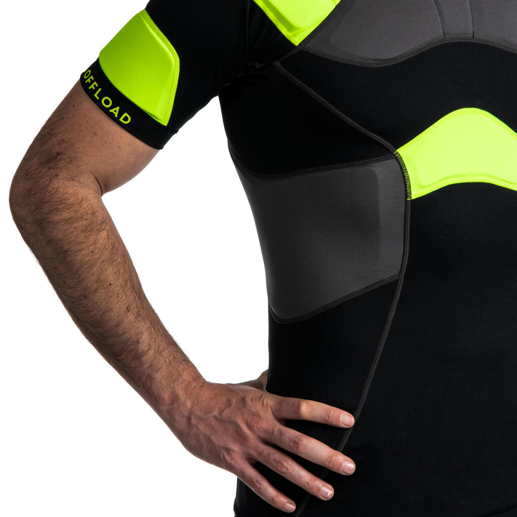 Épaulière rugby homme R500 noire jaune