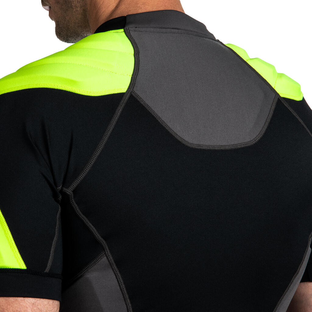 Épaulière rugby homme R500 noire jaune