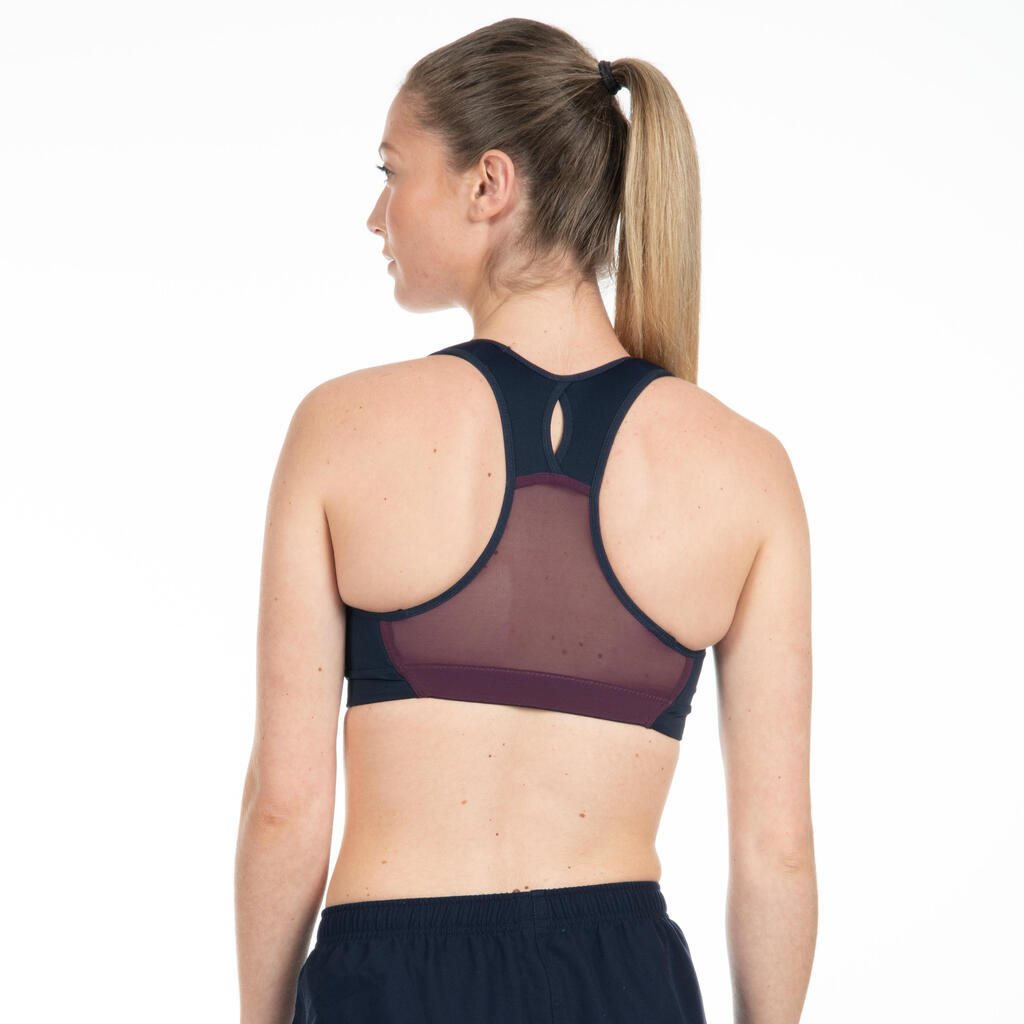 Women's Rugby Sports Bra R500 - Plum