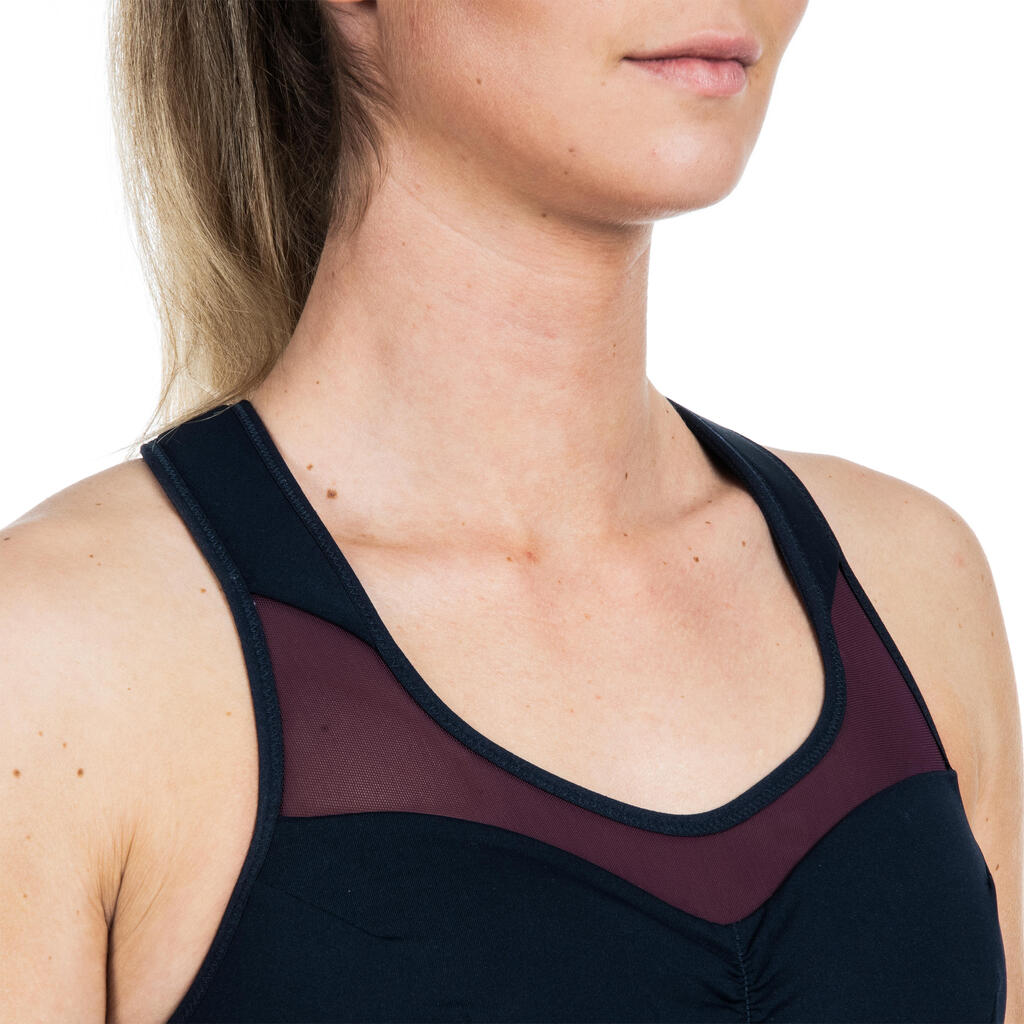 Women's Rugby Sports Bra R500 - Plum