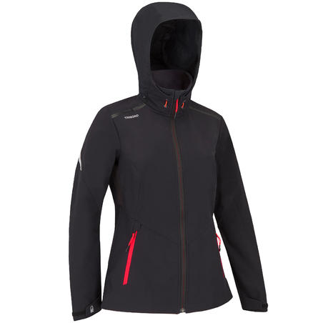 Crna ženska softshell jakna 900 za jedrenje 