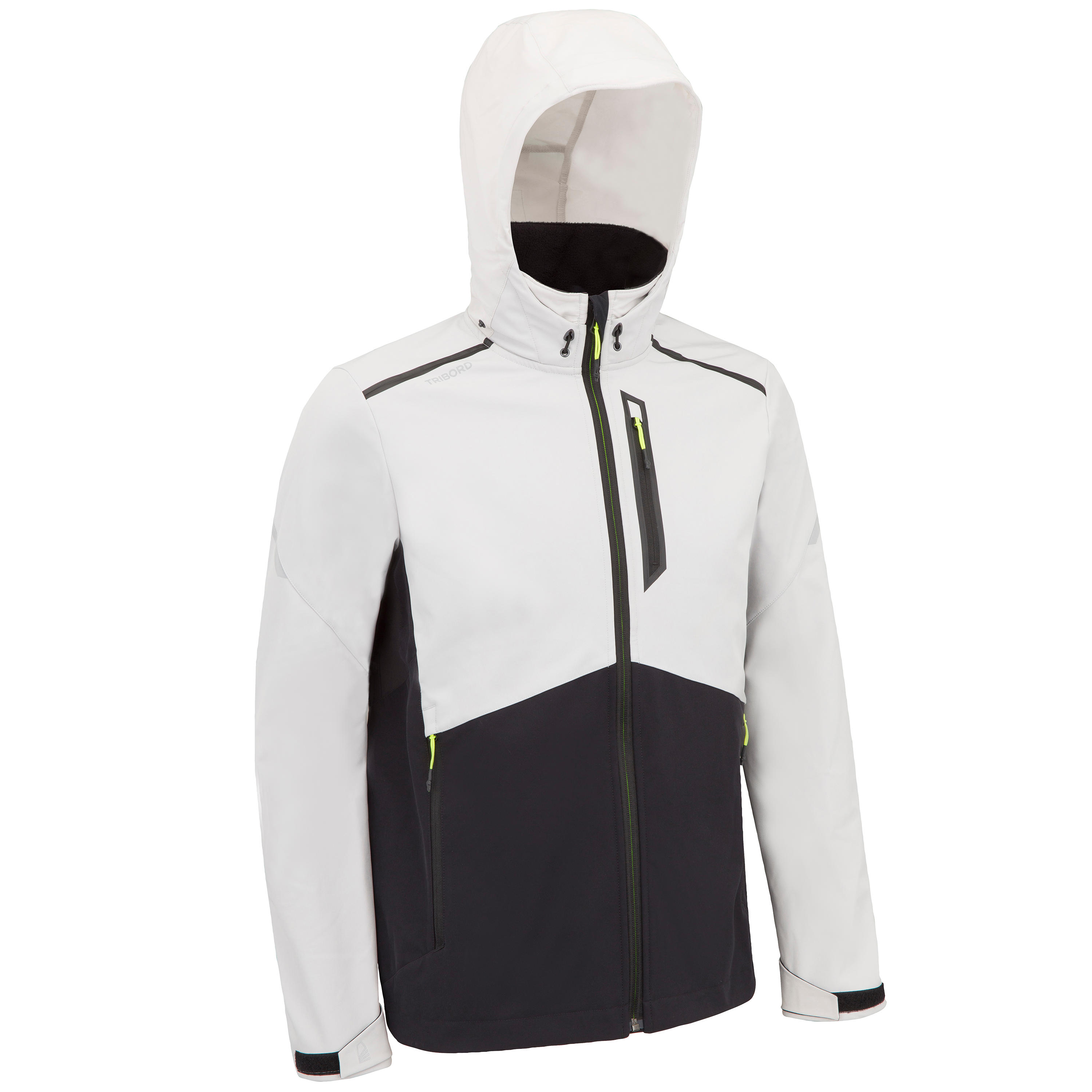 Jachetă softshell anti-vânt navigație Sailing 900 Alb-Negru Bărbați