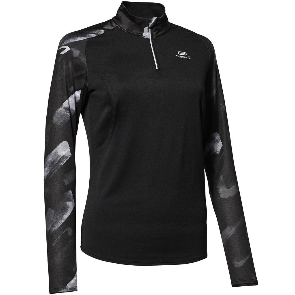 Laufshirt langarm Eliofeel Damen schwarz