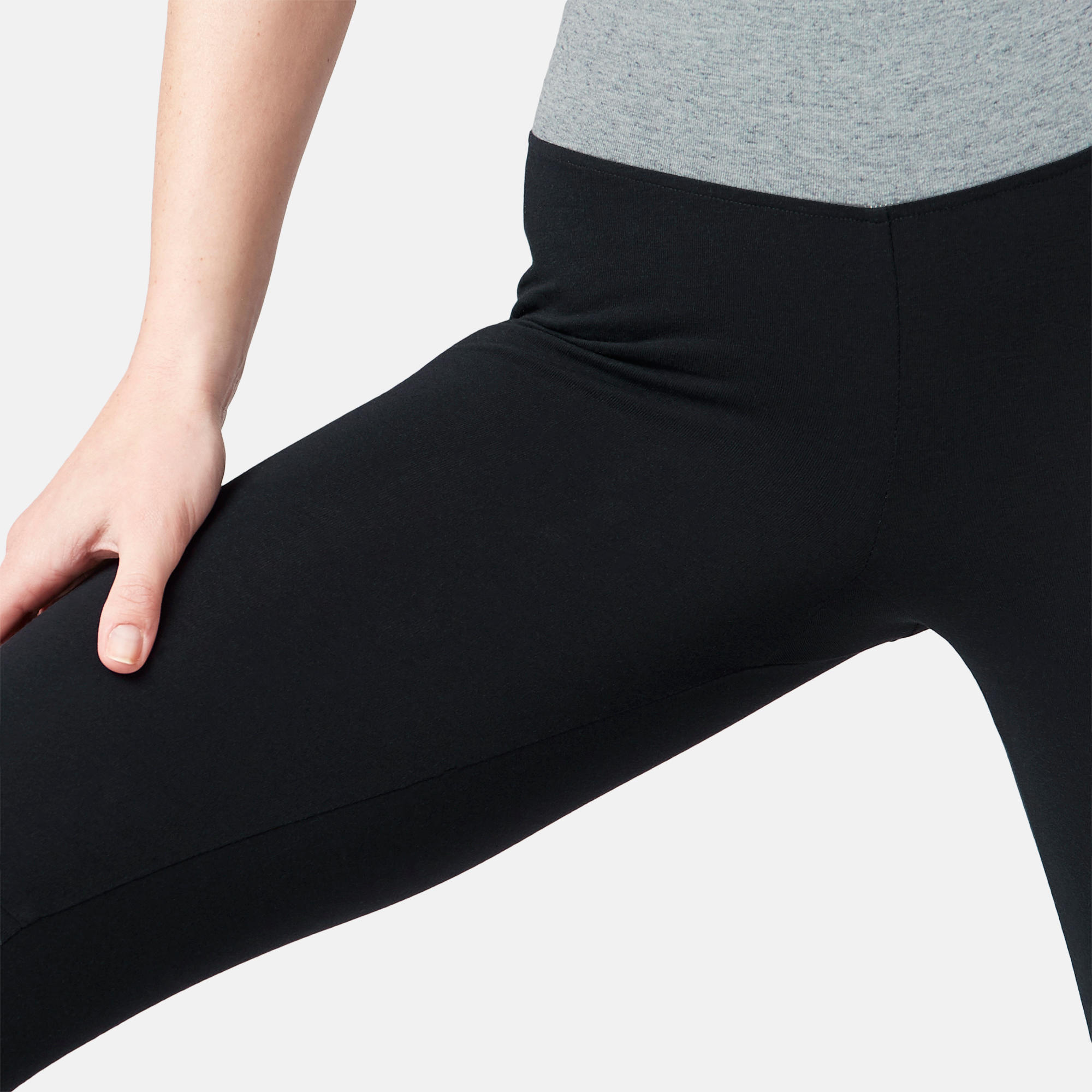 Women's Piped 7/8 Fitness Leggings 510 - Black/Grey 7/8