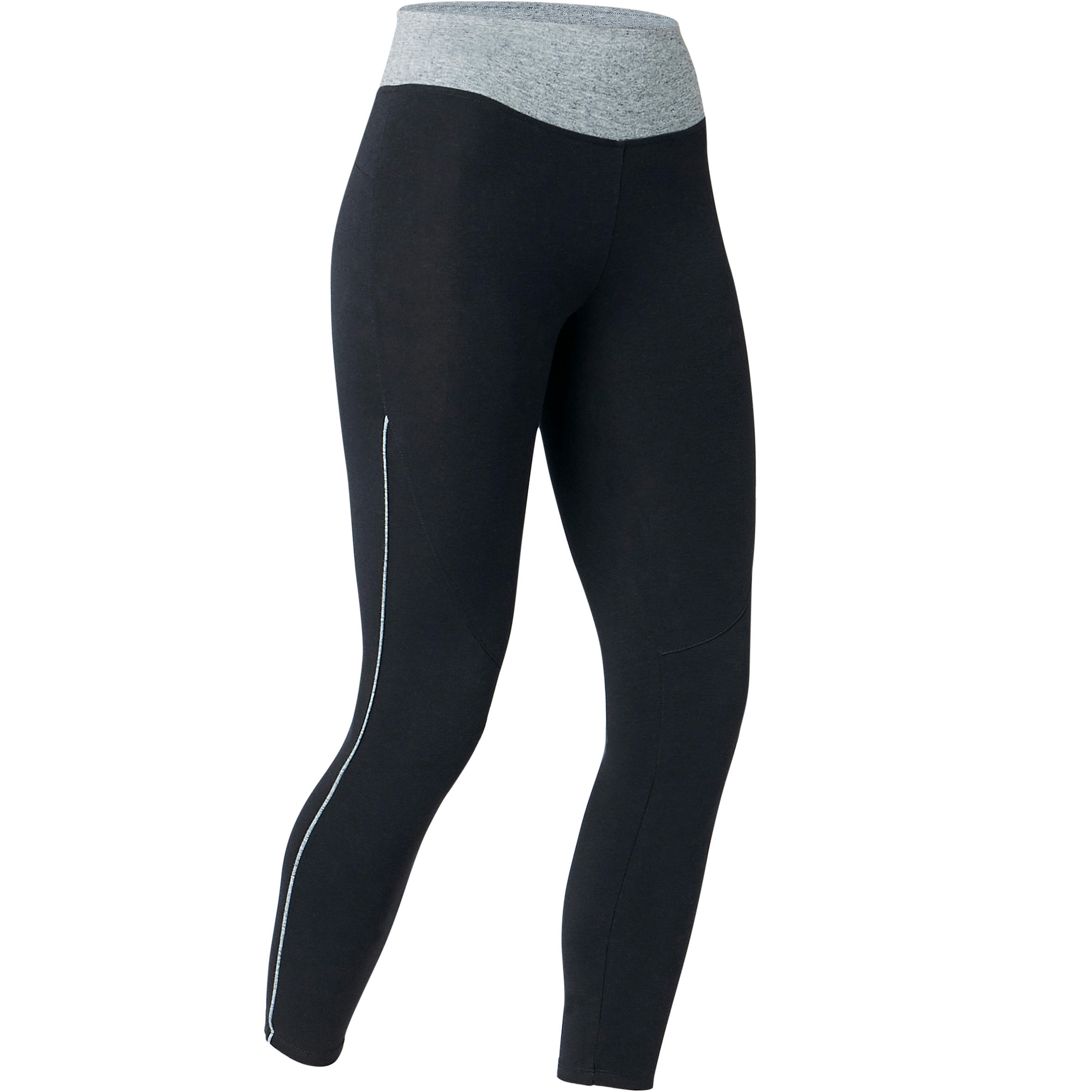 Women's Piped 7/8 Fitness Leggings 510 - Black/Grey 8/8