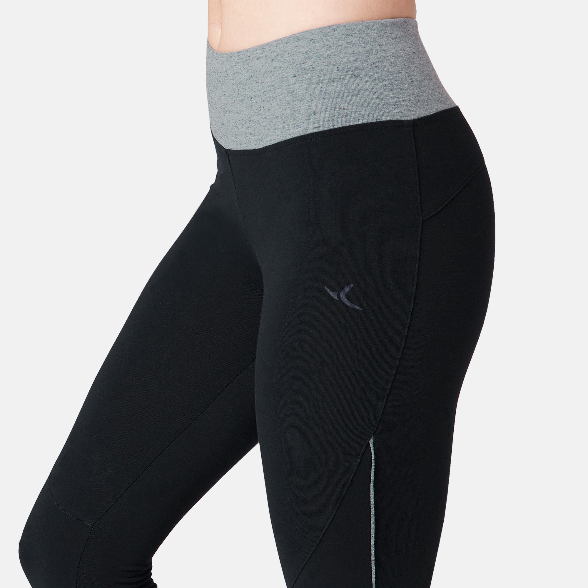 Women's Piped 7/8 Fitness Leggings 510 - Black/Grey 5/8