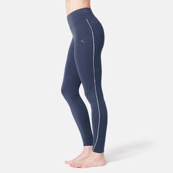 Legging sport taille haute en coton femme 510 bleu/rose