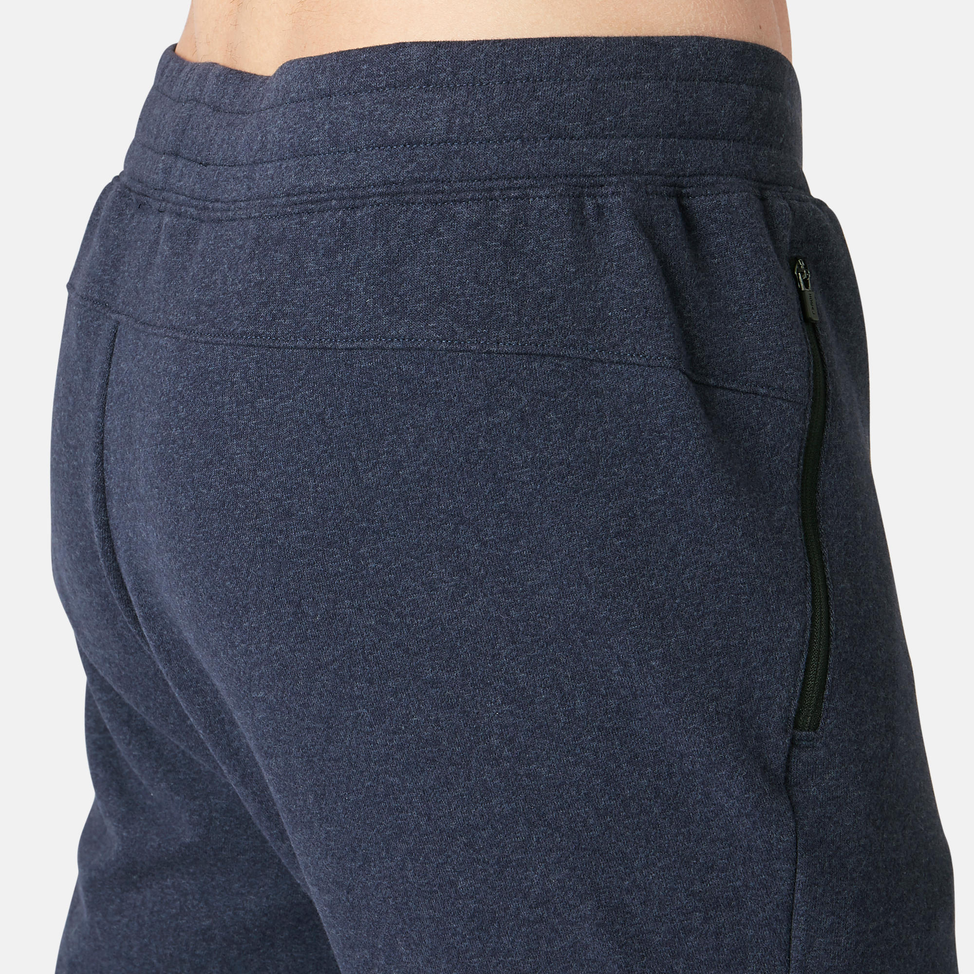 Men's Skinny Cotton-Rich Jogging Fitness Bottoms 500 - Blue 9/9