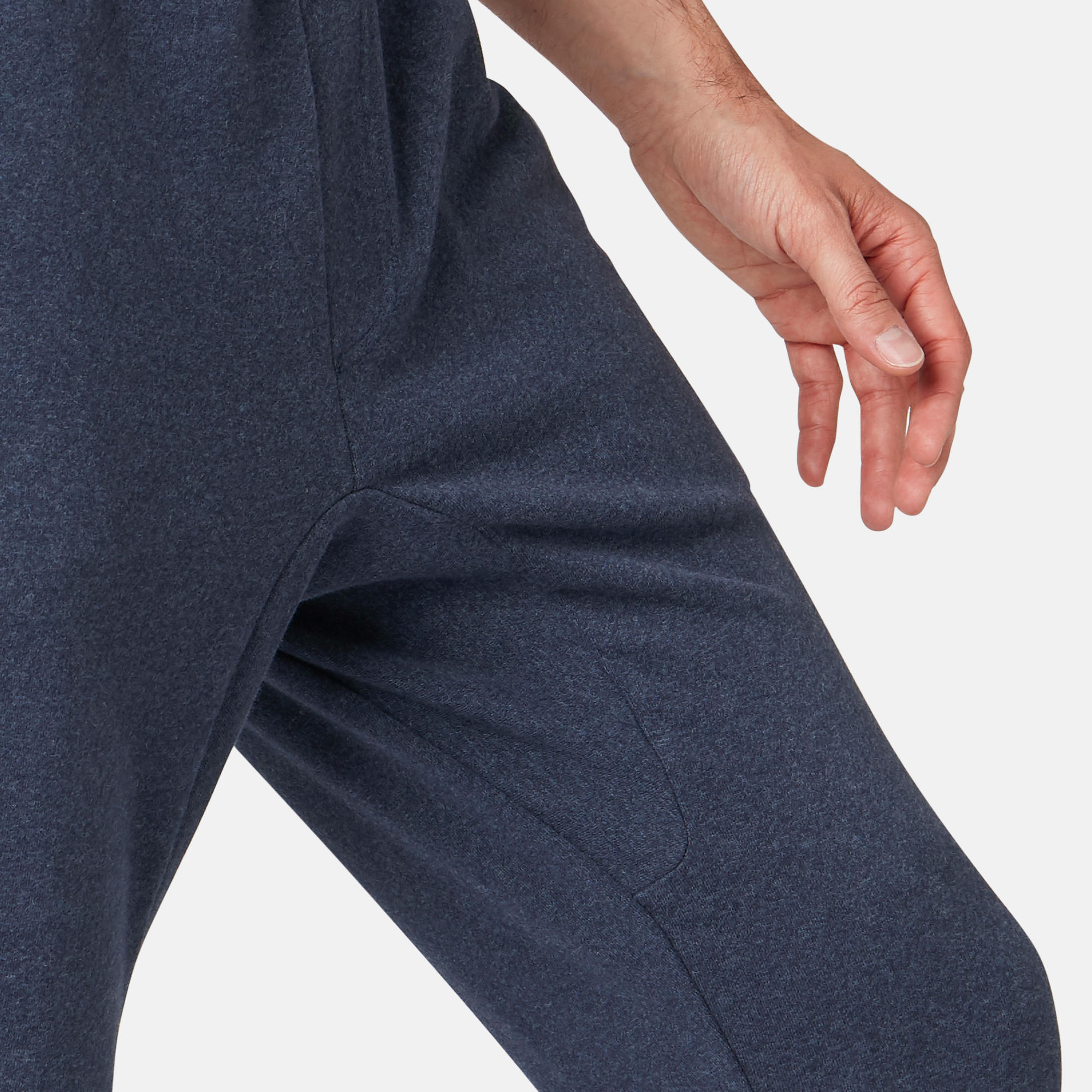 Men's Skinny Cotton-Rich Jogging Fitness Bottoms 500 - Blue 8/9