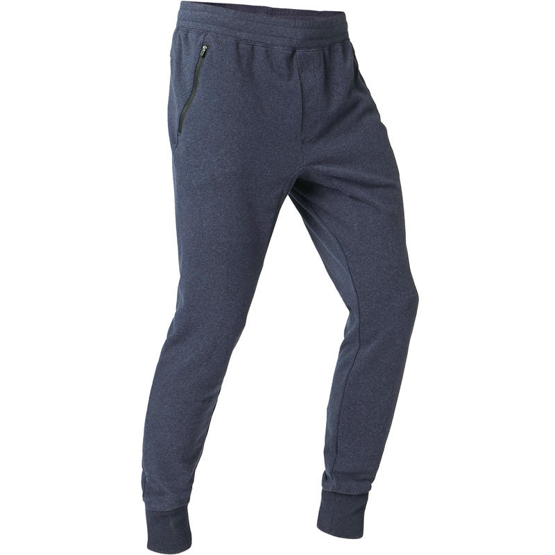 Fitness Skinny Jogging Bottoms with Gathered Ankles - Blue - Decathlon