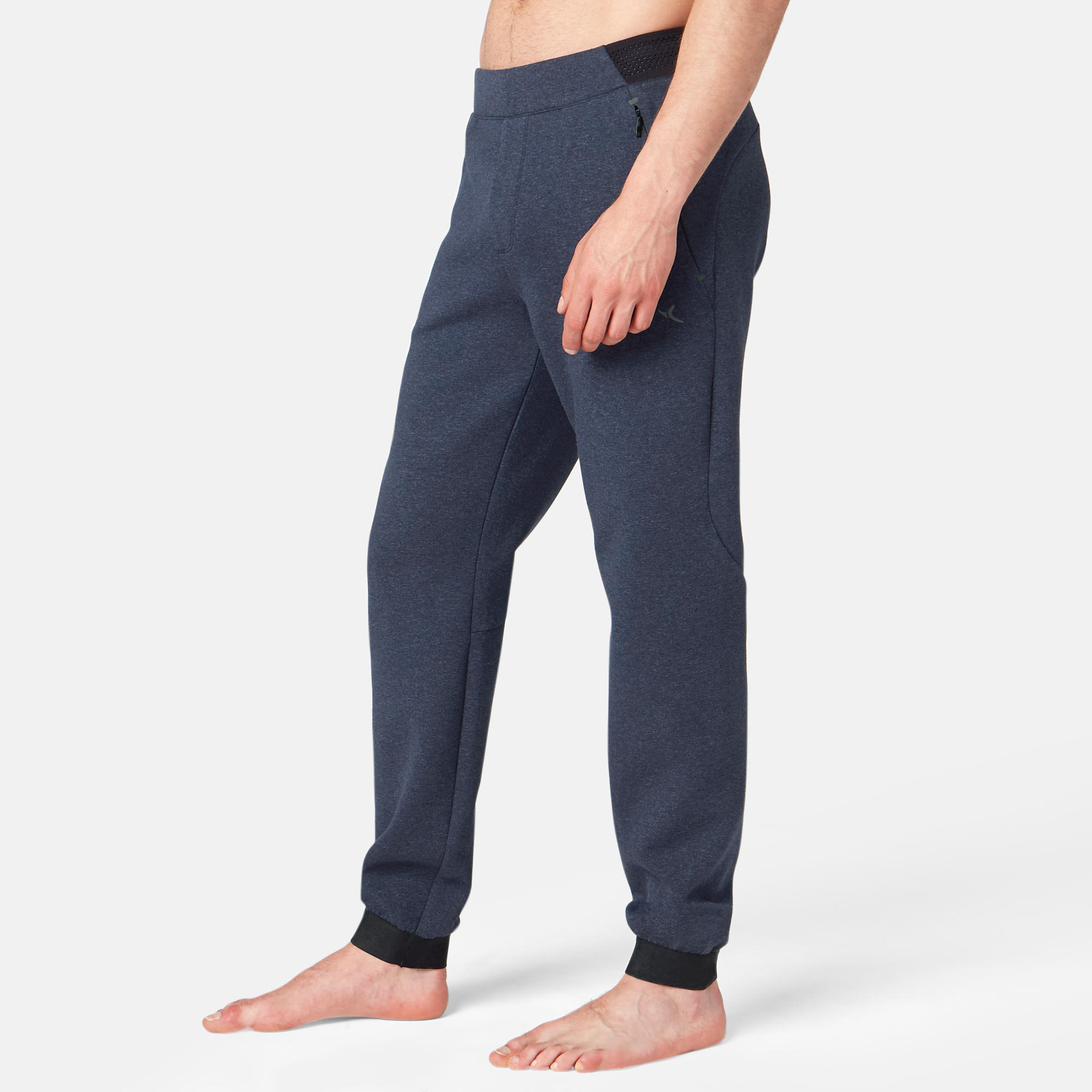 Men's Slim-Fit Fitness Jogging Bottoms 500 - Blue 2/8
