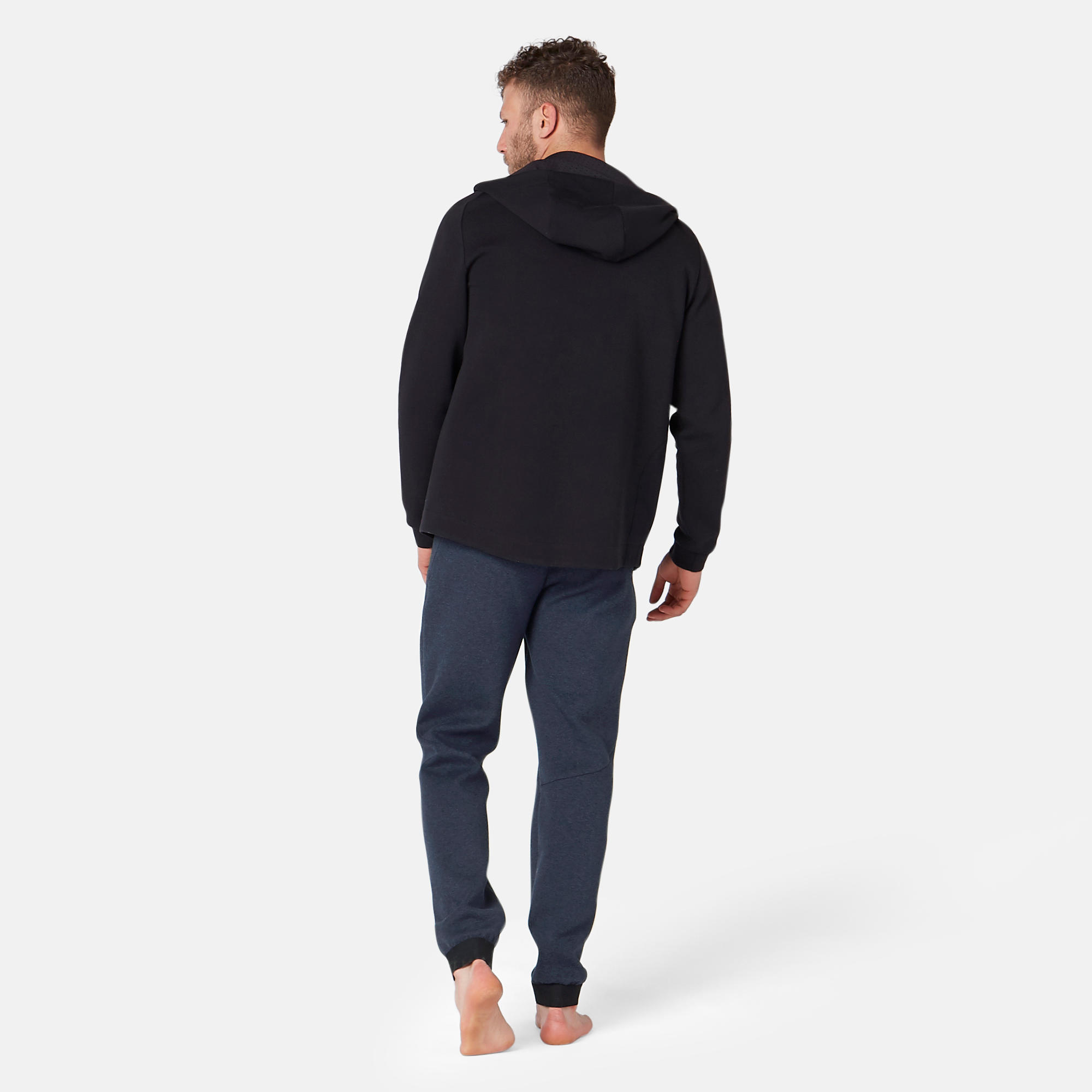 Men's Slim-Fit Fitness Jogging Bottoms 500 - Blue 5/8