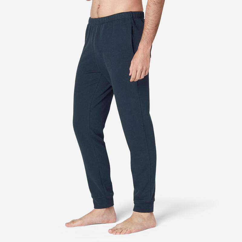 Pantalón chándal fitness algodón ajustado Hombre Domyos 500+ negro -  Decathlon