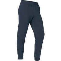 Men's Straight-Cut Fleece Jogging Fitness Bottoms 100 - Blue/Black