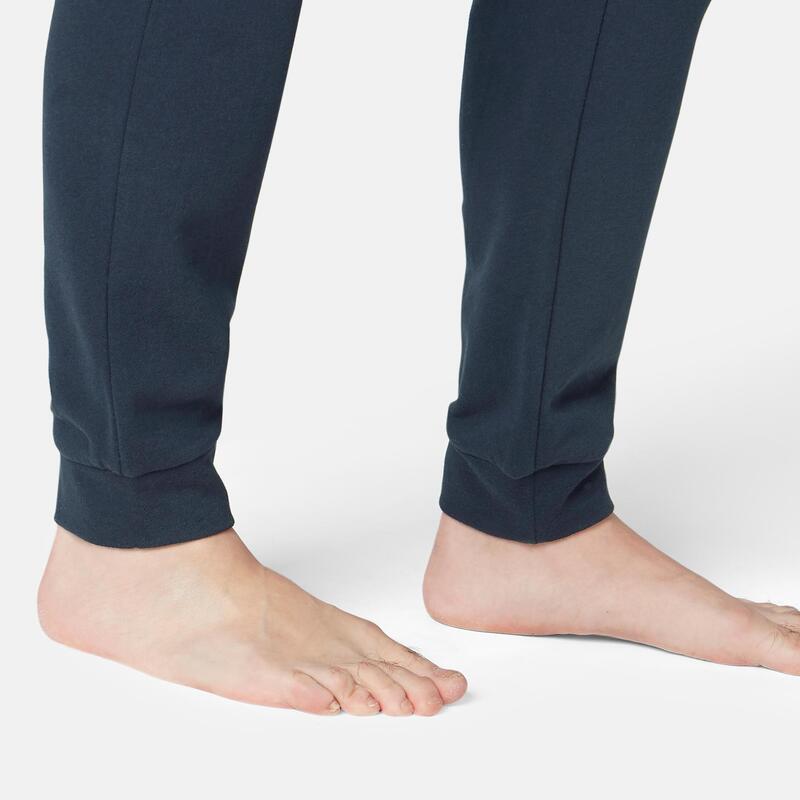 Pantalon de trening călduros Regular 100 Fitness Warm Bleumarin Bărbați