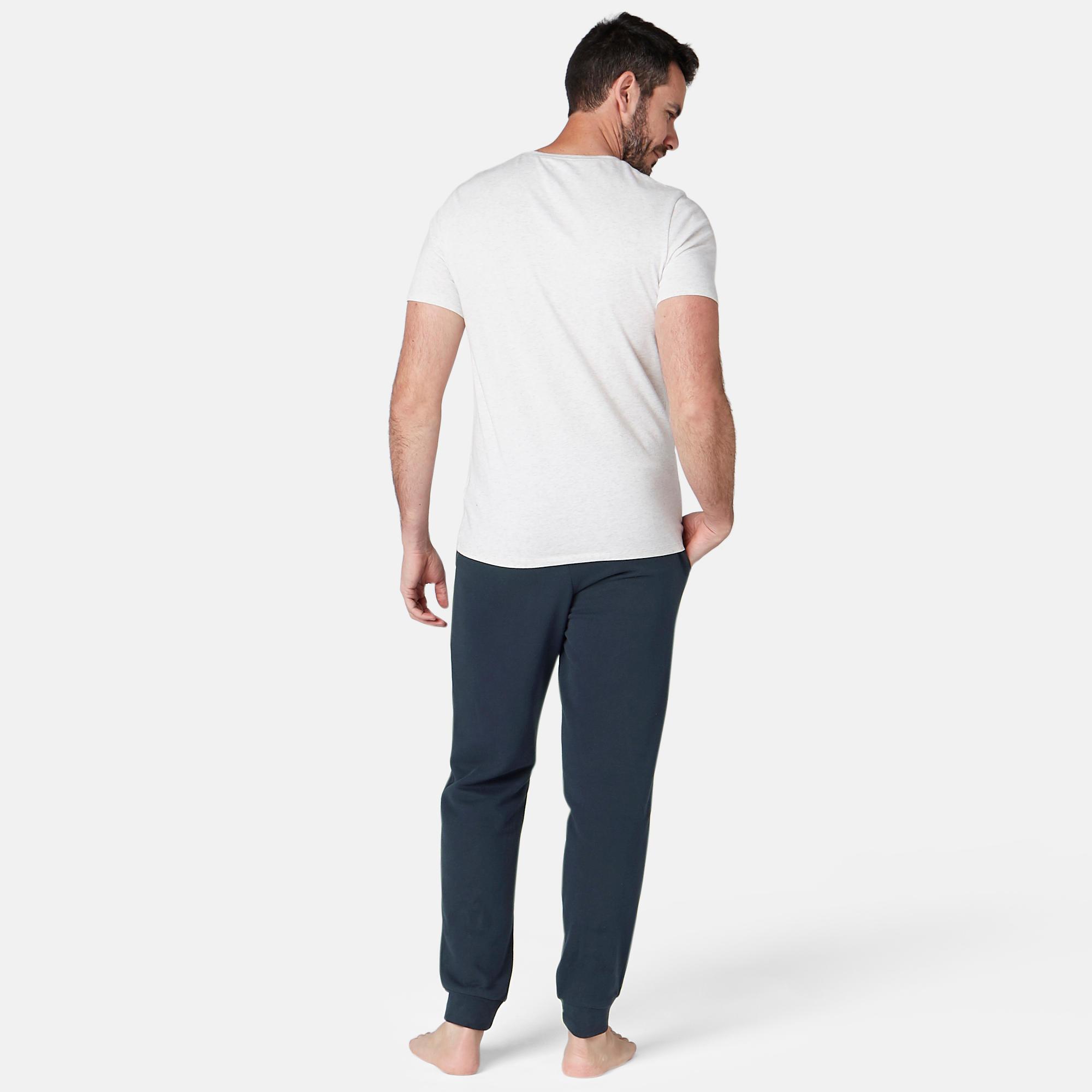 Pantalón chándal fitness regular Hombre Domyos 100 azul 2/6