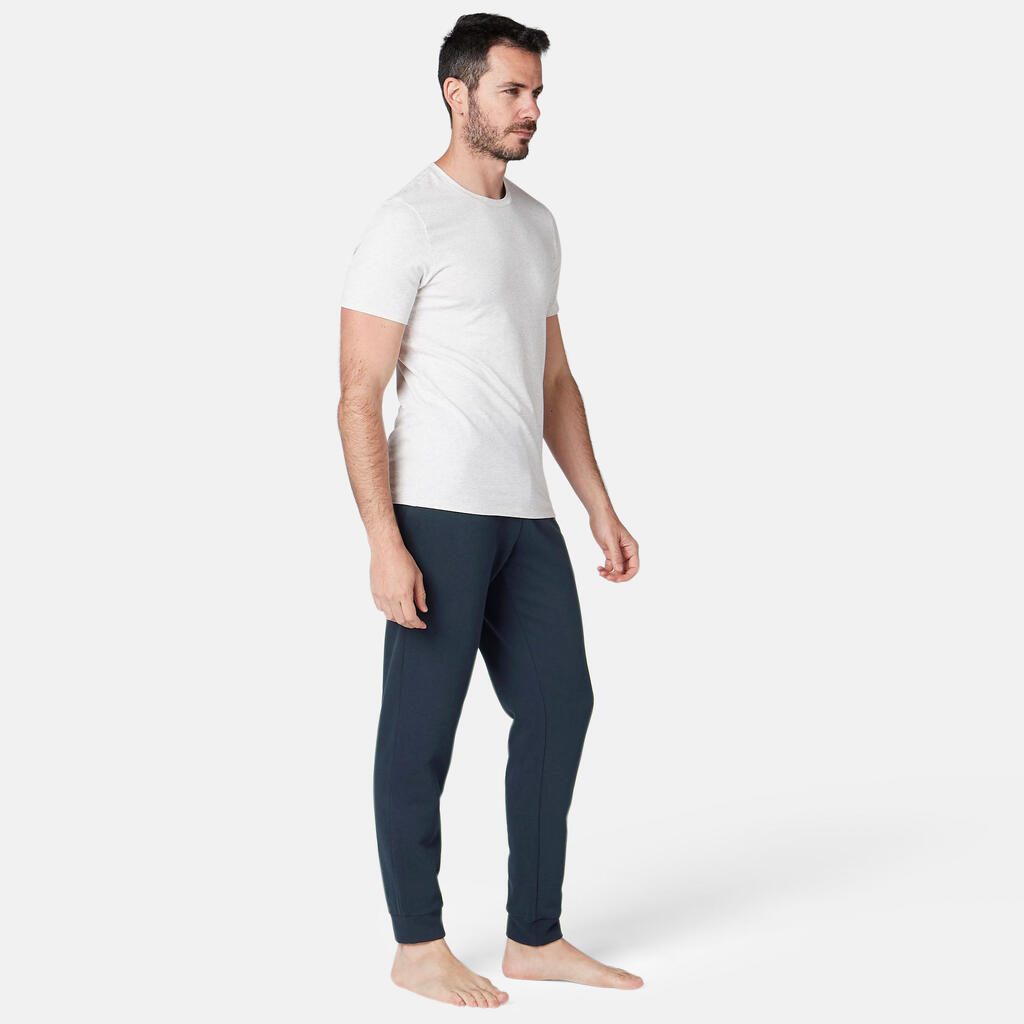 Pantalon jogging fitness homme - 100 bleu noir