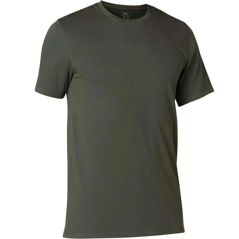 MAN GYM, PILATES APPAREL Clothing - Gym Slim T-Shirt 500 - Green DOMYOS - Clothing