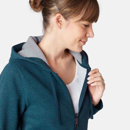 520 Women's Pilates & Gentle Gym Hooded Jacket - Blue