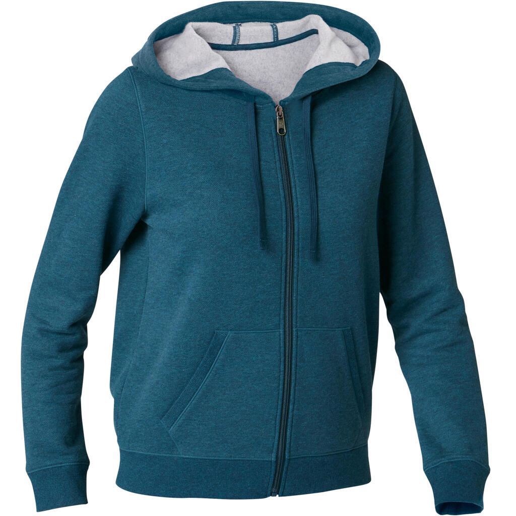 Trainingsjacke mit Kapuze Damen - 500 blau 