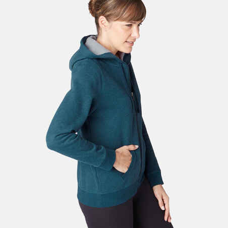 520 Women's Pilates & Gentle Gym Hooded Jacket - Blue