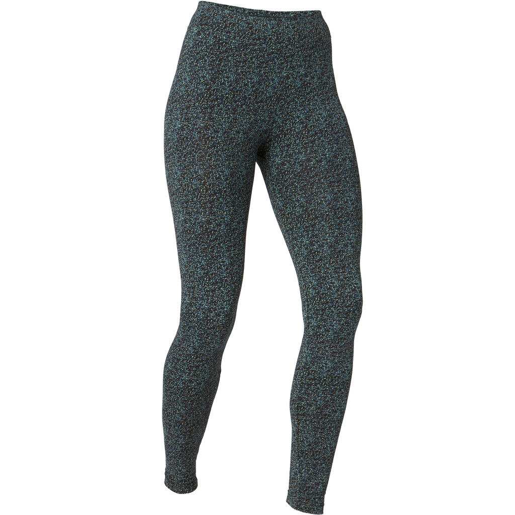 Legging fitness long coton extensible femme - Fit+ bleu marine