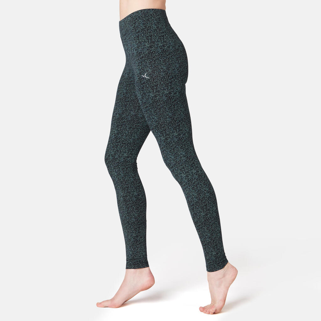 Legging fitness long coton extensible femme - Fit+ bleu marine