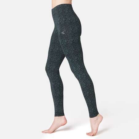 Legging slim fitness femme Fit+ - 500 Noir imprimé