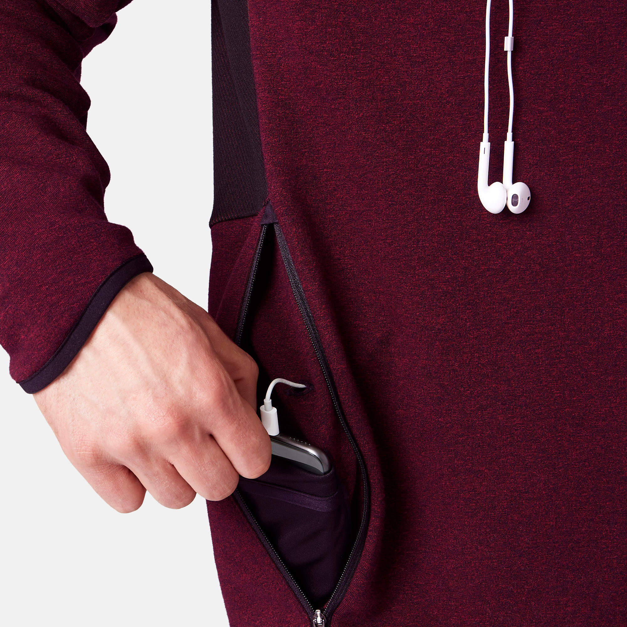 Men's Zip-Up Jacket Free Move - Burgundy 10/10