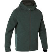 Zipped Fitness Hoodie with Zipped Pockets - Mottled Green