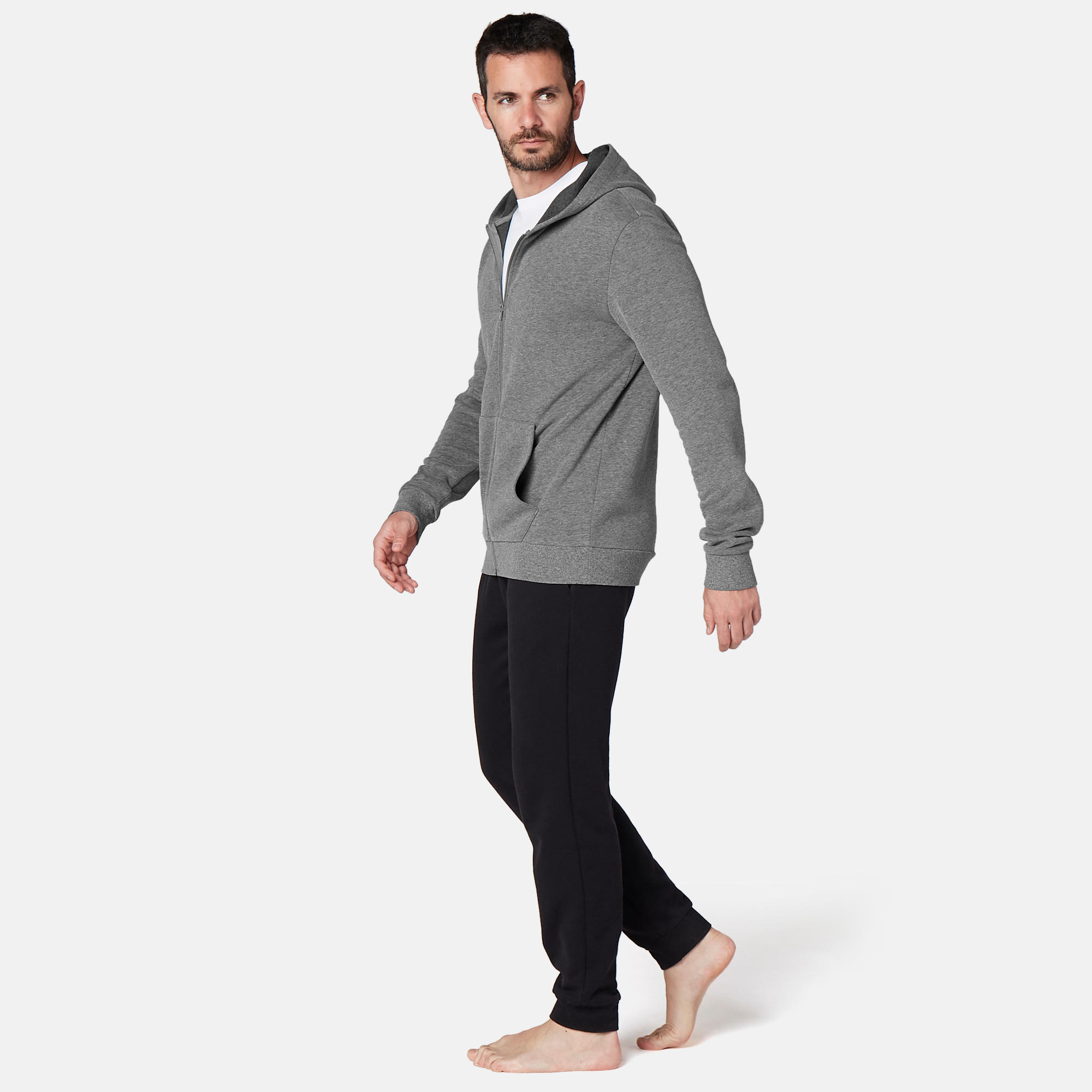 Men's Hooded Training Jacket 100 - Grey 3/6