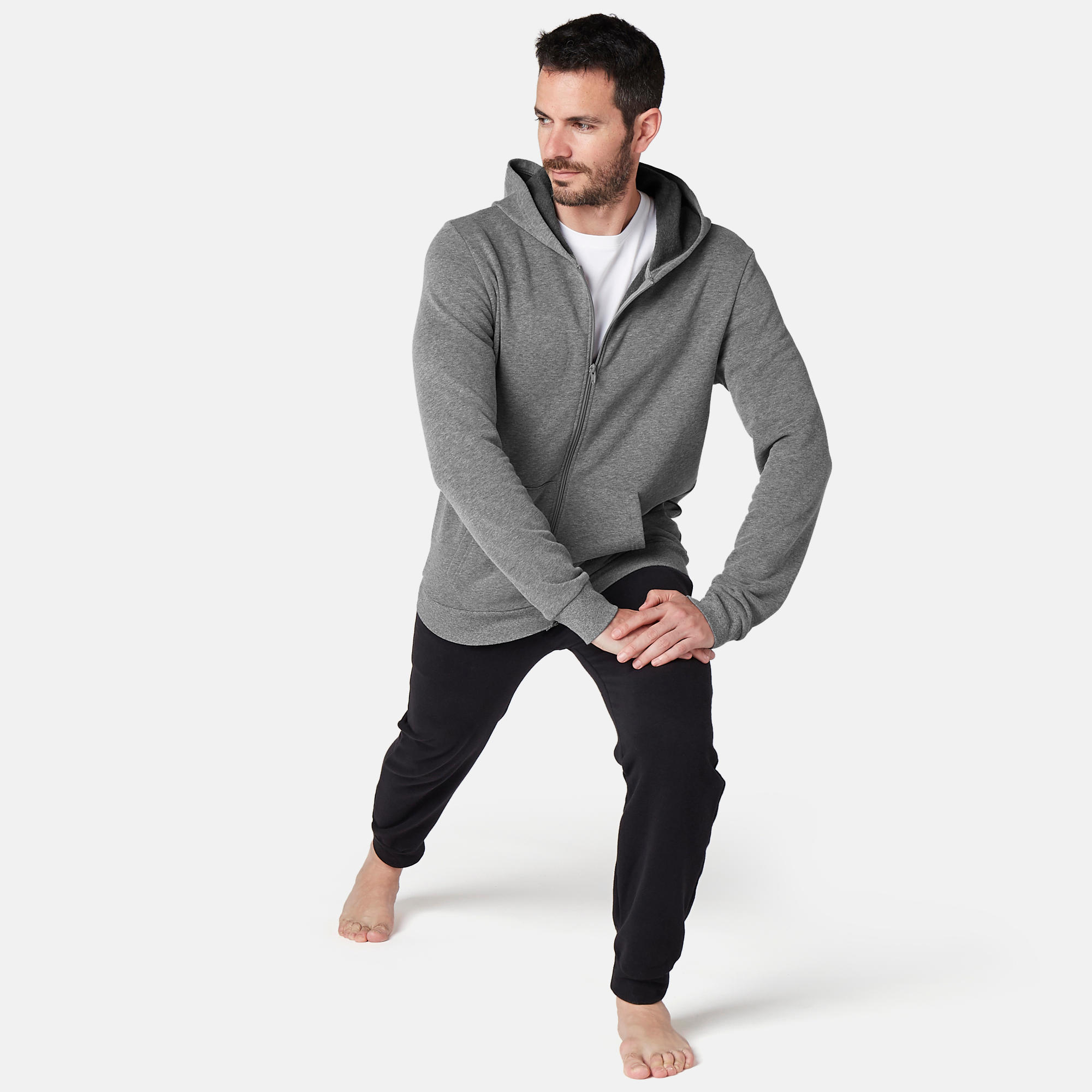 Men's Hooded Training Jacket 100 - Grey 2/6
