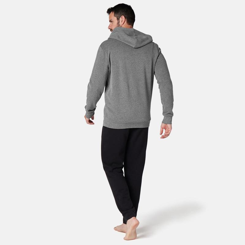 Kapusonlu Esofman Ustu Erkek Alacali Gri 100 Domyos By Decathlon