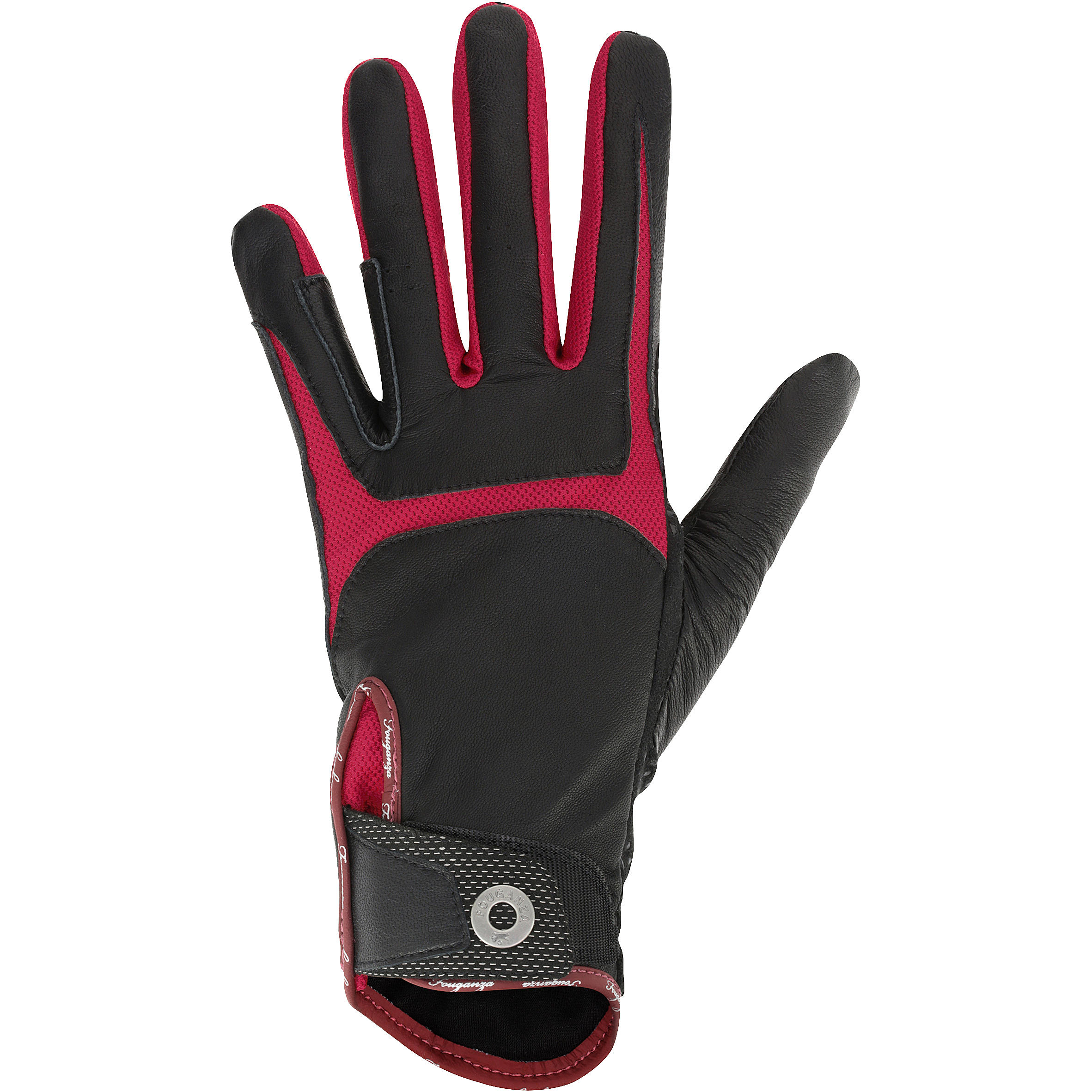 Performer Adult Horse Riding Gloves - Black/Pink 1/8